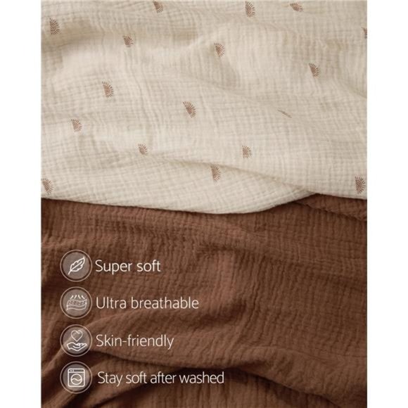 Muslin Bassinet Sheet for Baby Girl Boy,Stylish Boho Cotton Fitted for Hourglass - Picture 3 of 7